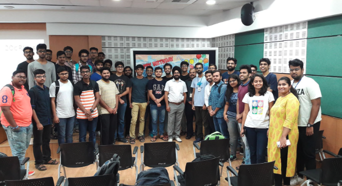 Group photo of students after the Docker workshop at VIT Vellore